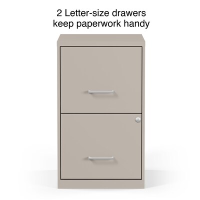 Quill Brand® 2-Drawer Vertical File Cabinet, Locking, Letter, Putty/Beige, 18"D (52150)