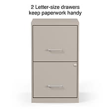 Quill Brand® 2-Drawer Vertical File Cabinet, Locking, Letter, Putty/Beige, 18D (52150)