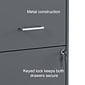 Quill Brand® 2 Drawer Vertical File Cabinet, Locking, Letter, Graphite, 18''D (14443/17783)
