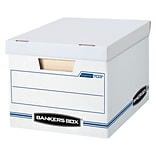 Bankers Box Stor/File™Corrugated File Storage Boxes, Lift-Off Lid, Letter/Legal Size, White/Blue, 20