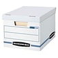 Bankers Box Stor/File Corrugated File Storage Boxes, Lift-Off Lid, Letter/Legal Size, White/Blue, 20