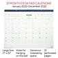2022 TRU RED™ 17 x 22 Monthly Desk Pad Calendar, Navy (TR12951-22)