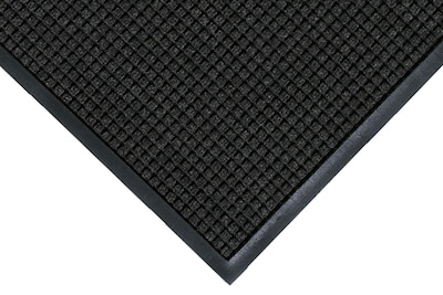 M+A Matting  WaterHog Squares Classic Mat, smooth,  3 x 10, Charcoal  (20054310170)