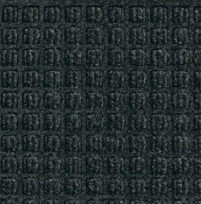 M+A Matting WaterHog Squares Classic Mat, Smooth,  3 x 10, Charcoal  (20054310170)