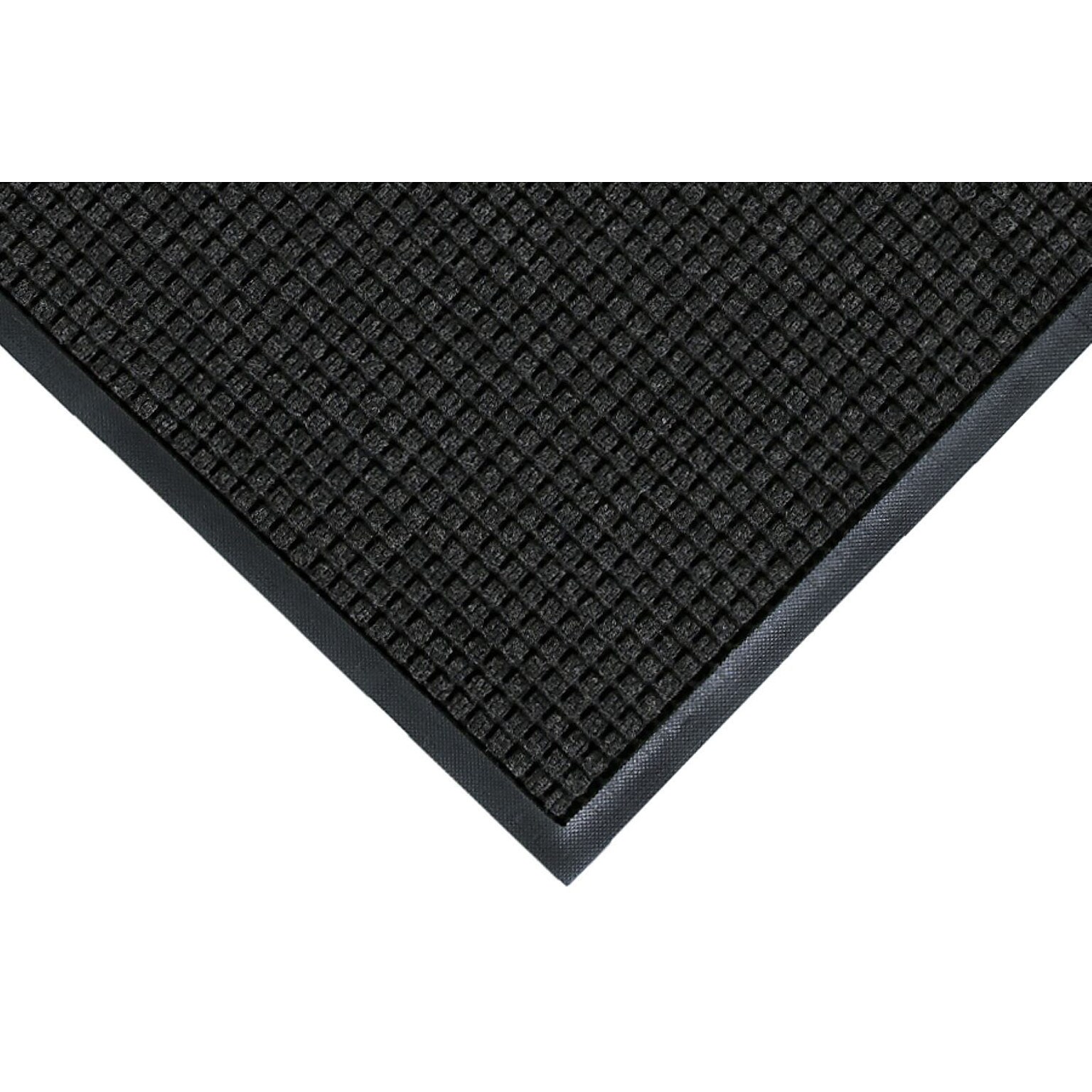 M+A Matting  WaterHog Squares Classic Mat, universal cleated, 4 x 6, Charcoal (2005446070)