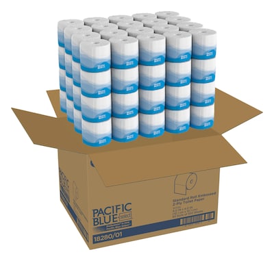 Pacific Blue Select Standard Toilet Paper, 2-Ply, White, 550 Sheets/Roll, 80 Rolls/Carton (18280/01)