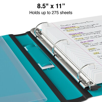 Staples® Better 1" 3 Ring View Binder with D-Rings, Teal (13466-CC)