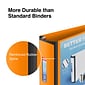 Better 3" 3 Ring View Binder with D-Rings, Orange (16405)