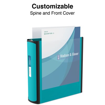 Staples® Better 3" 3 Ring View Binder with D-Rings, Teal (15129-US)