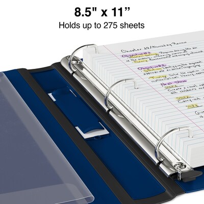 Staples® Better 1" 3 Ring View Binder with D-Rings, Navy Blue (24048)