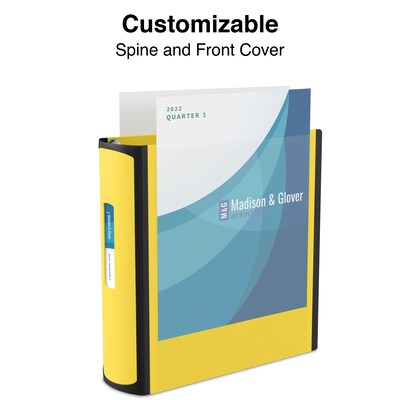 Staples® Better 3" 3 Ring View Binder with D-Rings, Yellow (20245)