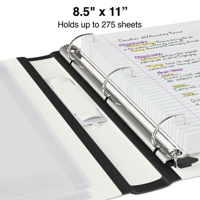 Staples® Better 1" 3 Ring View Binder with D-Rings, White (24050)