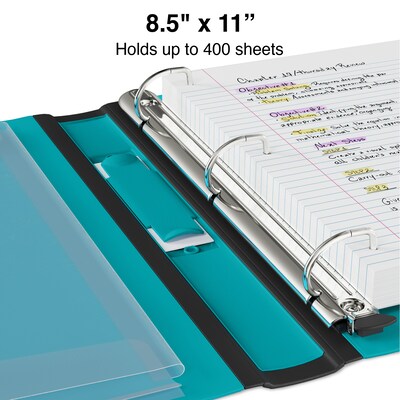 Staples® Better 1-1/2" 3 Ring View Binder with D-Rings, Teal (20245)