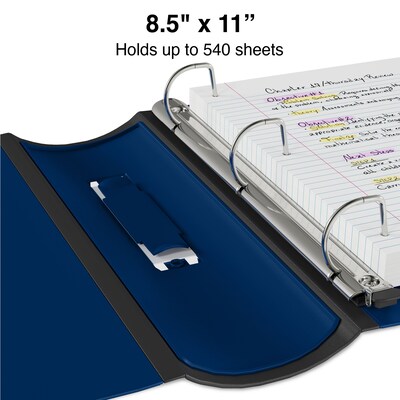 Staples® Better 2" 3 Ring View Binder with D-Rings, Navy Blue (24067)