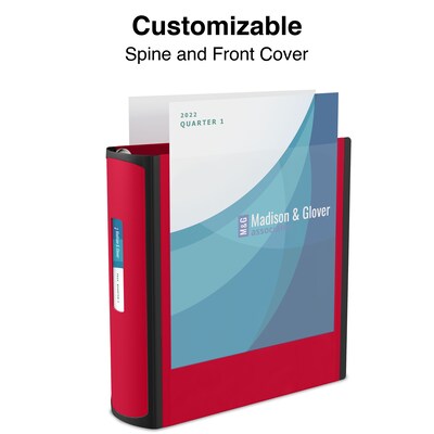 Staples® Better 2" 3 Ring View Binder with D-Rings, Red (18368)