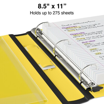 Staples® Better 1" 3 Ring View Binder with D-Rings, Yellow (19064)