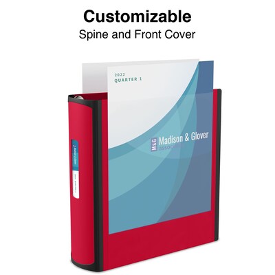 Staples® Better 5" 3 Ring View Binder with D-Rings, Red (27924)