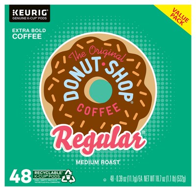 The Original Donut Shop Extra Bold Coffee Keurig® K-Cup® Pods, Medium Roast, 48/Box (81907/15154)