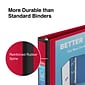 Staples® Better 1-1/2" 3 Ring View Binder with D-Rings, Red (18369)
