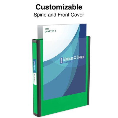 Staples® Better 1" 3 Ring View Binder with D-Rings, Green (19063)