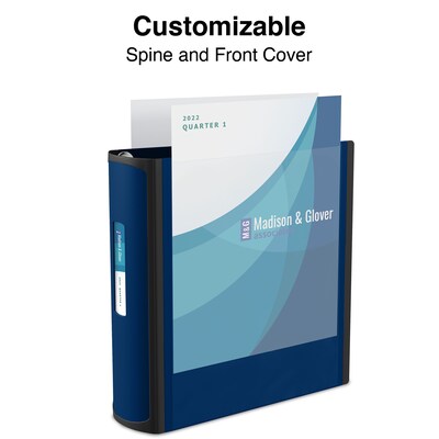 Staples® Better 5" 3 Ring View Binder with D-Rings, Navy Blue (27925)