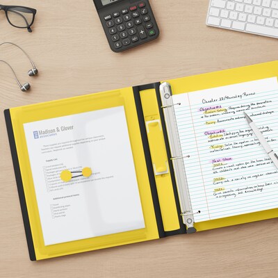 Staples® Better 1" 3 Ring View Binder with D-Rings, Yellow (19064)