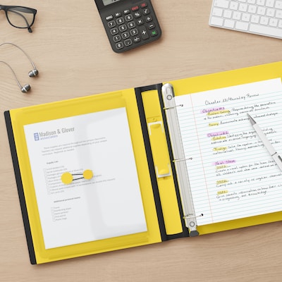 Staples® Better 1-1/2" 3 Ring View Binder with D-Rings, Yellow (19060)