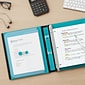 Staples® Better 1-1/2" 3 Ring View Binder with D-Rings, Teal (20245)