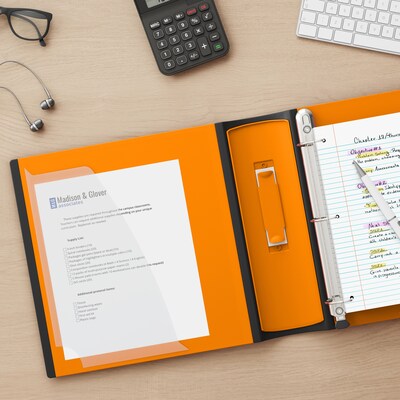 Staples® Better 2" 3 Ring View Binder with D-Rings, Orange (13469)