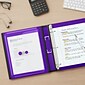 Staples® Better 1" 3 Ring View Binder with D-Rings, Purple (19065)