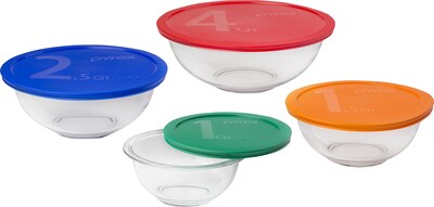 Pyrex Smart Essentials 8-pc. Mixing Bowl Set