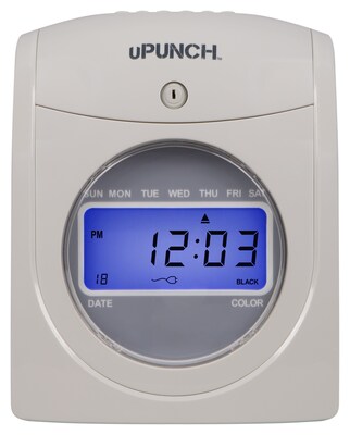 uPunch Electronic Calculating Time Clock Starter Bundle Punch Card System, White (HN2500)
