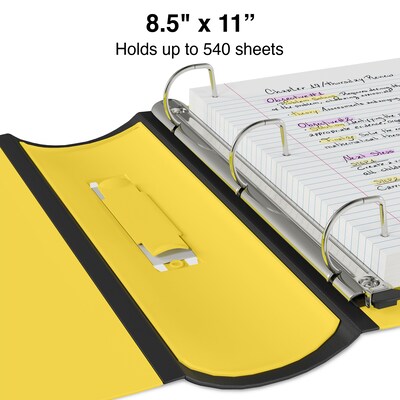 Staples® Better 2" 3 Ring View Binder with D-Rings, Yellow (20248)