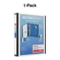 Staples® Better 1" 3 Ring View Binder with D-Rings, White (24050)