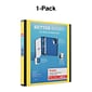 Staples® Better 1-1/2" 3 Ring View Binder with D-Rings, Yellow (19060)