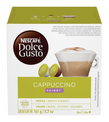 Nestle Dolce Gusto Skinny Cappuccino Coffee, Nescafe Dolce Gusto Capsule, Medium Dark Roast, 16/Box (NES27370)