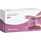 FifthPulse Powder Free Vinyl Exam Gloves, Latex Free, Medium, Pink, 100/Box (FMN100042)