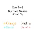Expo 2-in-1 Dry Erase Markers, Chisel Tip, Assorted, 4/Pk (1944655)