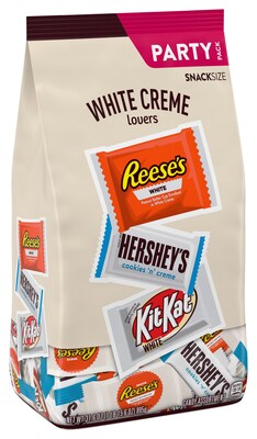 Hersheys Whie Crème Lovers Snack Size Reeses, Hersheys & KiKat White Chocolate Candy Bar, 31.6 oz