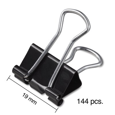 Staples® 0.75"W Binder Clips, Small, Black, 144/Pack (ST32002/32002)