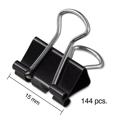 Staples® 0.6" Binder Clips, Mini, Black, 144/Pack (ST15338/15338)