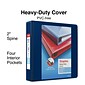 Staples Heavy Duty 2 3-Ring View Binder with D-Rings and Four Interior Pockets, Navy Blue (ST56270-