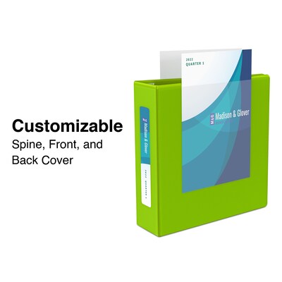 Staples® Heavy Duty 1 1/2 3-Ring View Binders, D-Ring, Chartreuse (ST56320-CC)