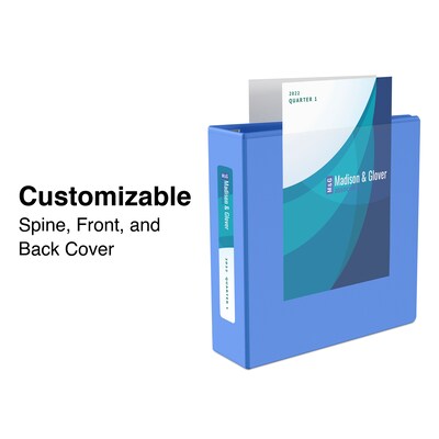 Staples® Heavy Duty 1 1/2" 3-Ring View Binders, D-Ring, Periwinkle (ST56290-CC)