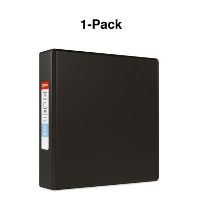 Staples Heavy Duty 2" 3-Ring Non-View Binder, D-Ring, Black (ST56239-CC)