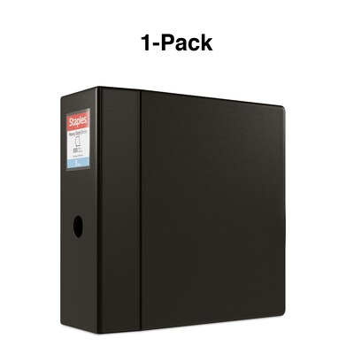 Staples Heavy Duty 5" 3-Ring Non-View Binder, Black (ST56260-CC)