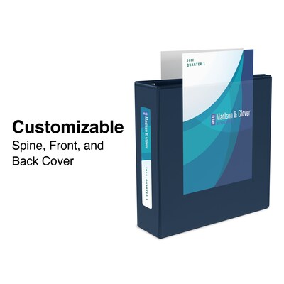 5" Heavy-Duty View Binder with D-Rings, Navy