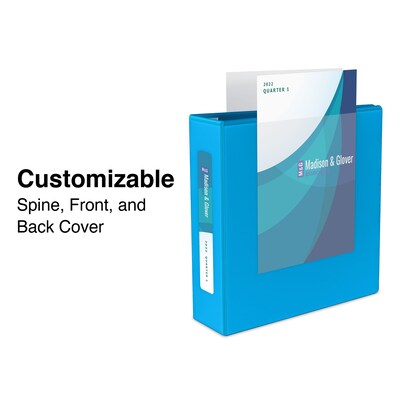 Staples® Heavy Duty 1" 3-Ring View Binders, D-Ring, Light Blue (ST56285-CC)