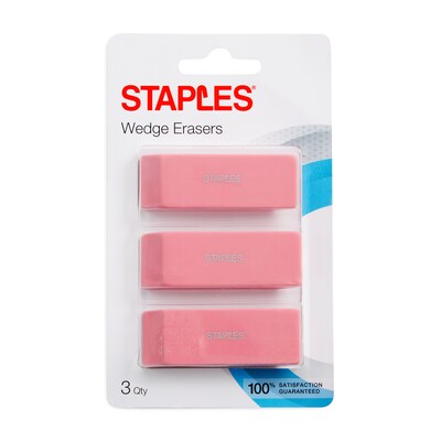 Staples® Block Eraser, Pink, 144/Carton (10433CT)