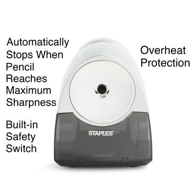 Staples® Electric Pencil Sharpener, Gray/Silver (21835)